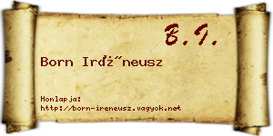 Born Iréneusz névjegykártya